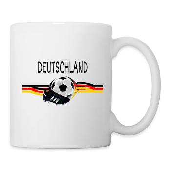 Deutsche Flagge Fußball - Tasse - Weiß - Rechts