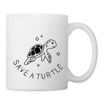 Save a Turtle - Tasse - Weiß - Rechts