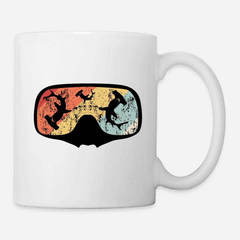 Requins marteau plongeur vintage - Mug blanc - blanc