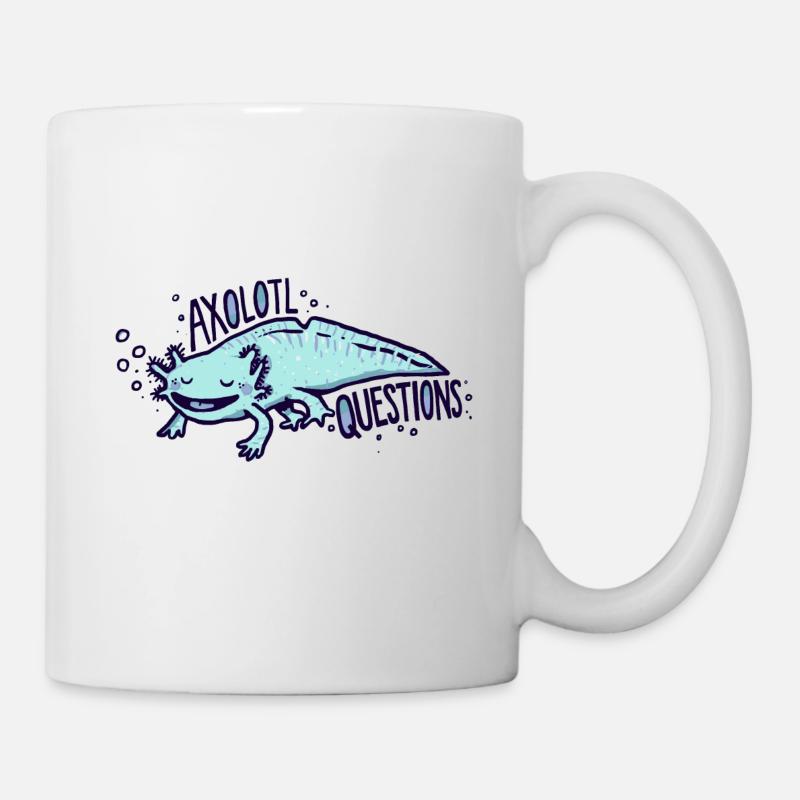 Axolotl Fragen - Tasse - Weiß