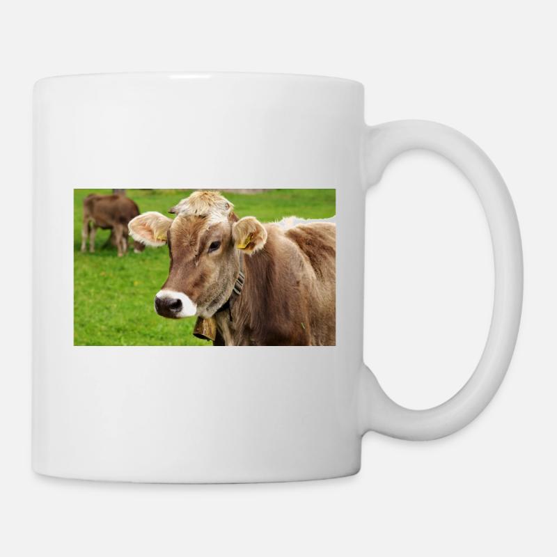Cow with bell - Mug - white
