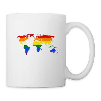 Carte du monde arc-en-ciel - Mug blanc - blanc - Droite