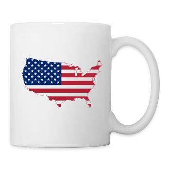 USA Flagge - Tasse - Weiß - Rechts