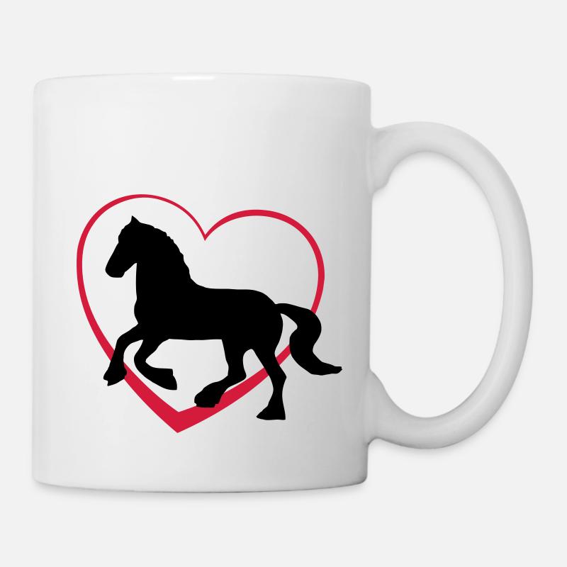 Pferd mit Herz - Tasse - Weiß