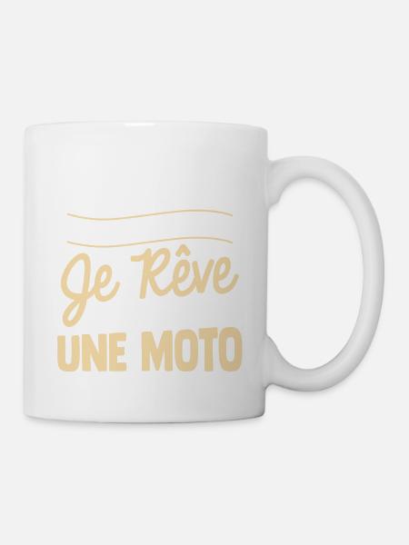 Je rêve de moto cadeau - Mug blanc - blanc