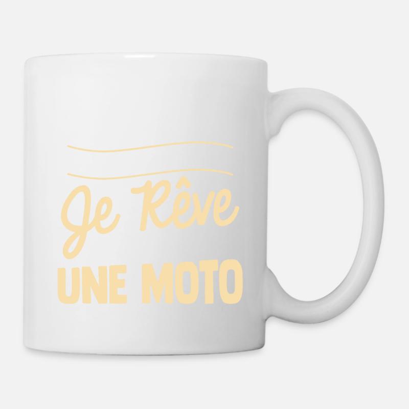Je rêve de moto cadeau - Mug blanc - blanc