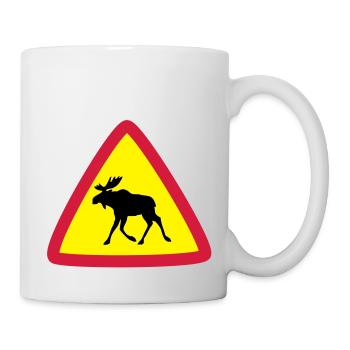 Elk warning 3clr - Mug blanc - blanc - Droite