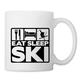 eat sleep ski 04 - Tasse - Weiß - Rechts