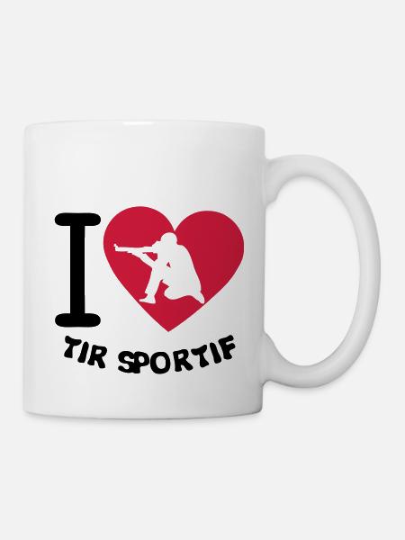 love tir sportif precision coeur2 - Mug blanc - blanc