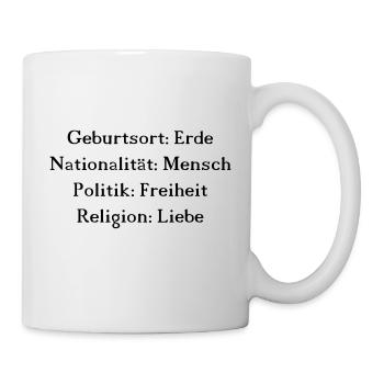 Birthplace Earth Nationality Man Religion Love - Mug - white - Right