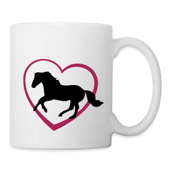 Galloping Horse with Heart - Mug - white - Right