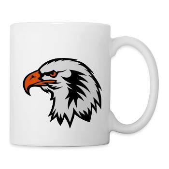 aigle tete eagle dessin face cartoon 702 - Mug blanc - blanc - Droite