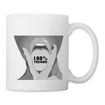 Techno 100% Rave Music Langue 120 BPM Hardstyle - Mug blanc - blanc - Droite