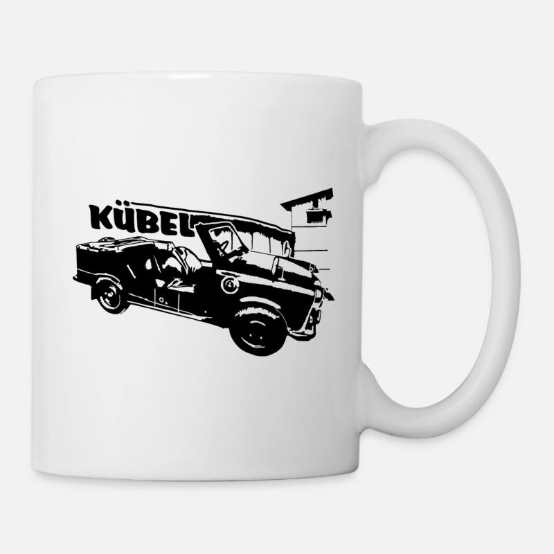  601 Kübel mit Mauer und Turm, Trabi Kübel - Tasse - Weiß