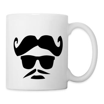 funny_hair_mustache_man - Mug blanc - blanc - Droite