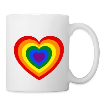 Rainbow Heart LGBT Movement - Mug - white - Right