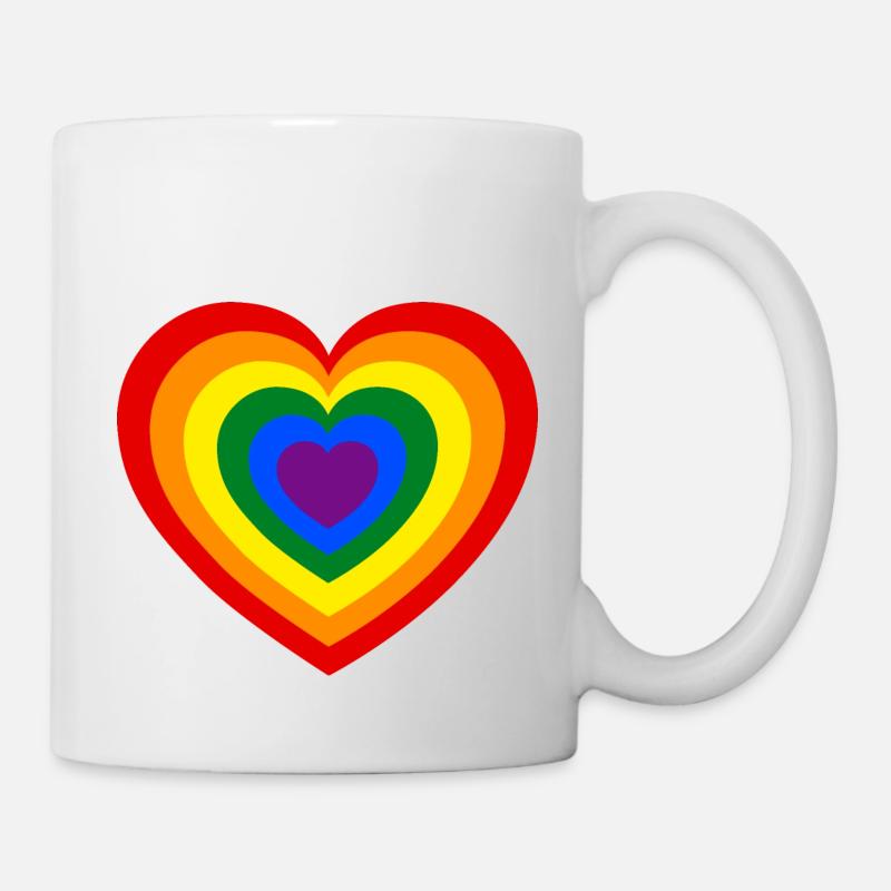 Regenbogen Herz LGBT Bewegung - Tasse - Weiß