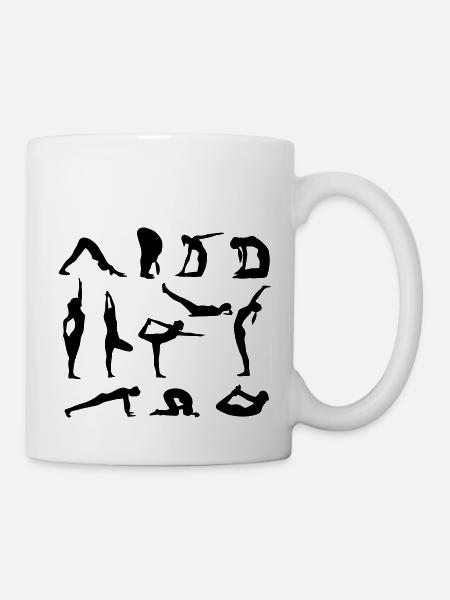 chiffres de yoga - Mug blanc - blanc