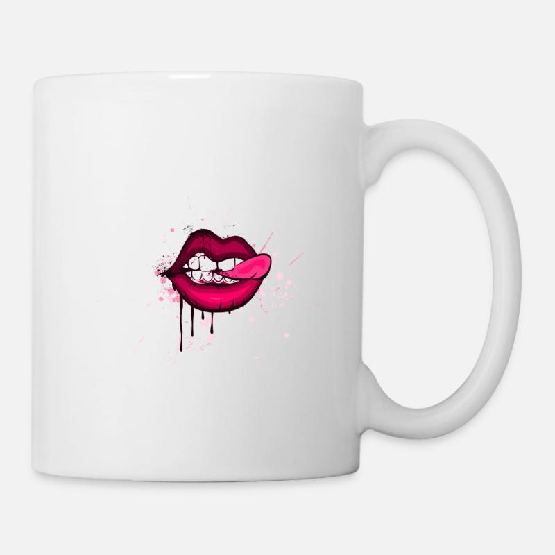 lippen - Tasse - Weiß