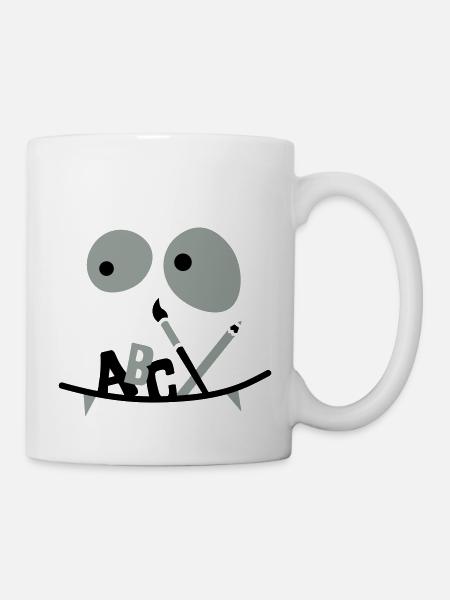 School child - monster face - First day of school - Mug - white