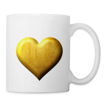 Goldenes Herz Edles Design gestanzt in Gold - Tasse - Weiß - Rechts