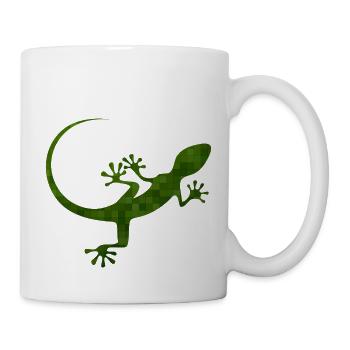 grüne Eidechse - Tasse - Weiß - Rechts
