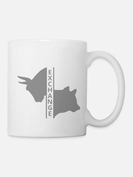 Exchange Boerse Aktien Bulle Bär - Tasse - Weiß
