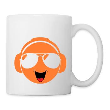 Techno tête rieure visage - Mug blanc - blanc - Droite