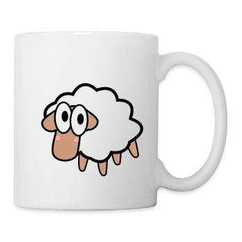 Schafe Gang Schaf Herde Wolle Süß Geschenk - Tasse - Weiß - Rechts