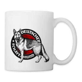 Deutscher Schäferhund - Tasse - Weiß - Rechts