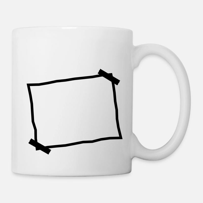 Leerer Zettel Notiz Aufgeklebt - Tasse - Weiß