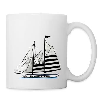 voilier breton - Mug blanc - blanc - Droite