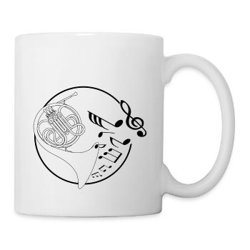 French horn folk music wind music wind instruments gift idea - Mug - white - Right