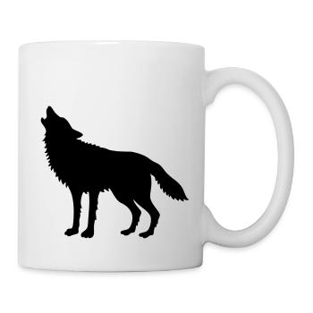 Loup Hurlant (Silhouette) - Mug blanc - blanc - Droite