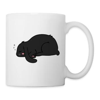 Lapin noir endormi - Mug blanc - blanc - Droite