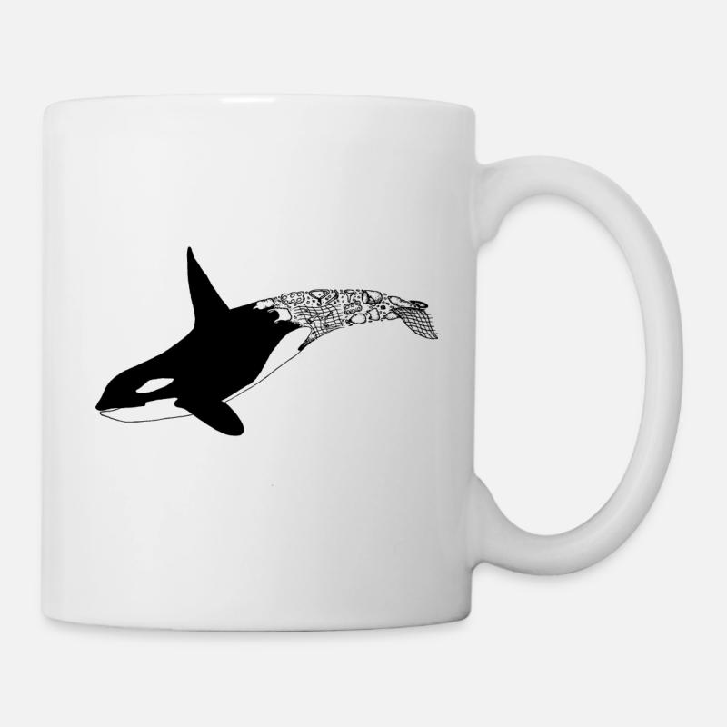 Whale and plastic - Mug - white