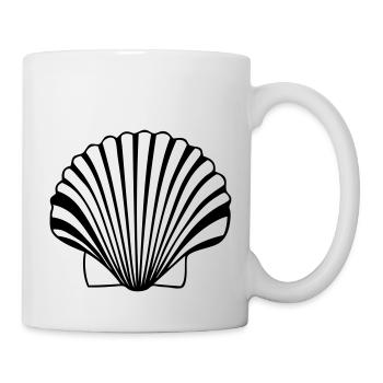 great scallop shell shell of the Compostela paths - Mug - white - Right