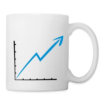 strich pfeil linie nach oben gewinn aufsteigend - Tasse - Weiß - Rechts