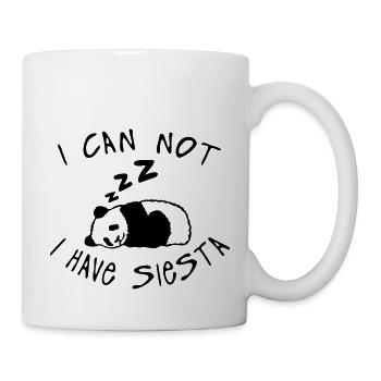 i can not have siesta panda schläft Zitat - Tasse - Weiß - Rechts