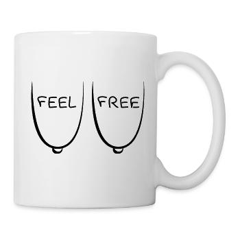 Tits Breasts Breasts FEEL FREE - Mug - white - Right