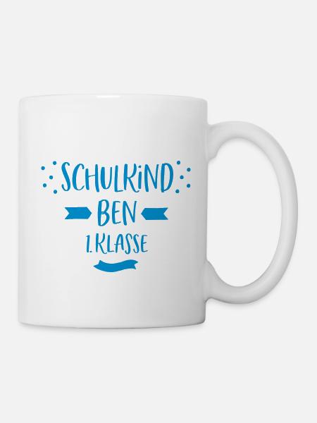 Schulkind Ben Geschenk Einschulung Junge - Tasse - Weiß
