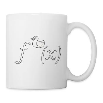 Ente Ableitung Mathe Witz (SW, ohne Text) - Tasse - Weiß - Rechts
