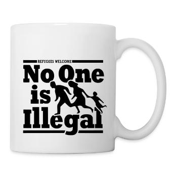 No One is Illegal -Refugees Welcome - Mug blanc - blanc - Droite