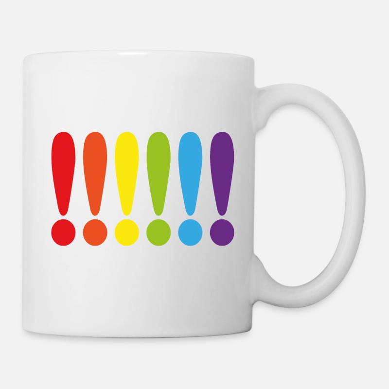 REGENBOGEN AUSRUFEZEICHEN - Tasse - Weiß