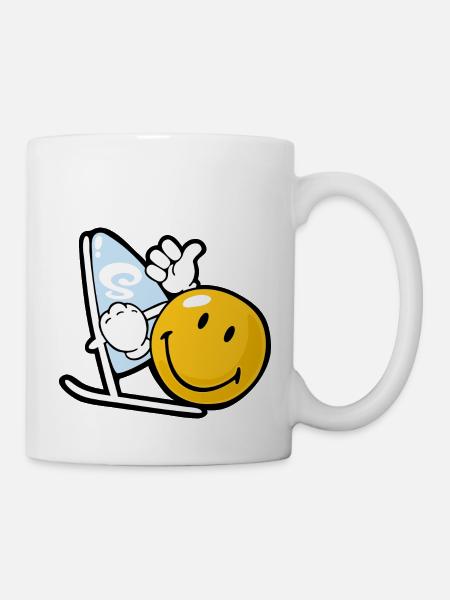 Smiley Windsurfing - Mug - white