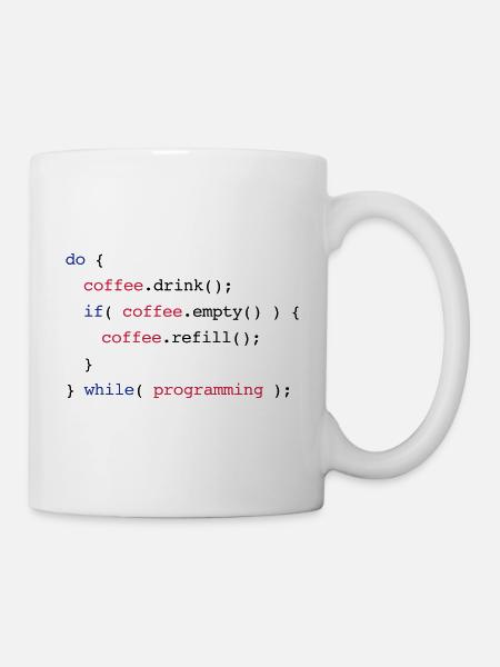Code Coffee Refill Programming - Tasse - Weiß