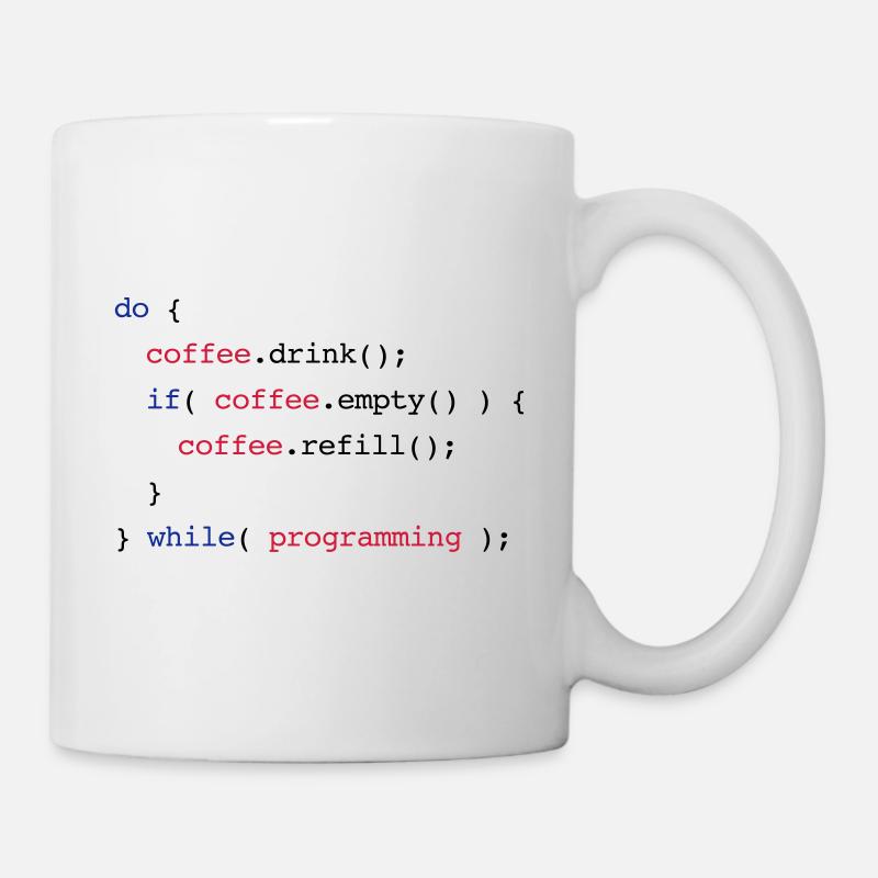 Code Coffee Refill Programming - Tasse - Weiß