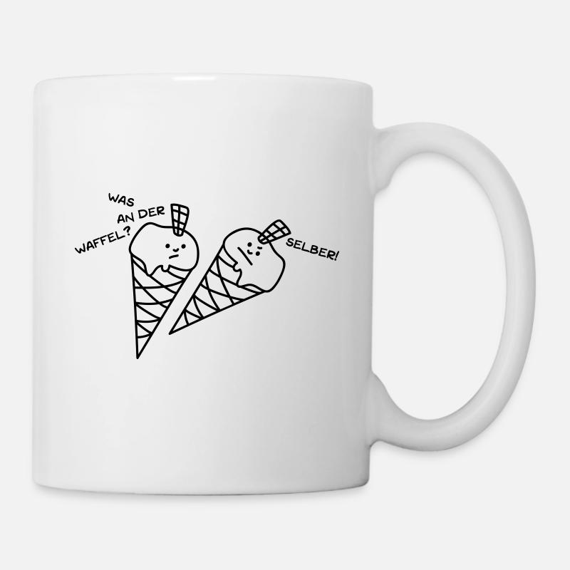 Eis - Was an der Waffel? - Tasse - Weiß