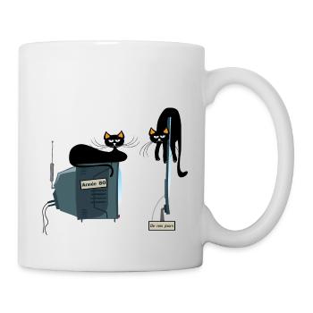 chat on tv tv tv sleep sleep nap hum - Mug - white - Right
