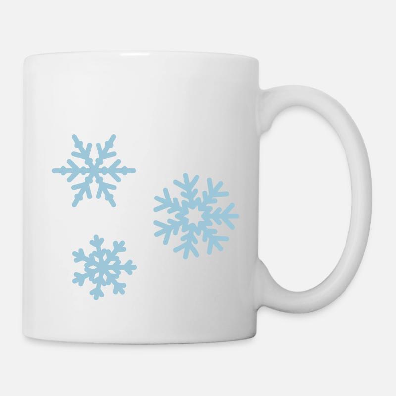 Schneeflocken Eiskristalle Sterne Winter Schnee - Tasse - Weiß